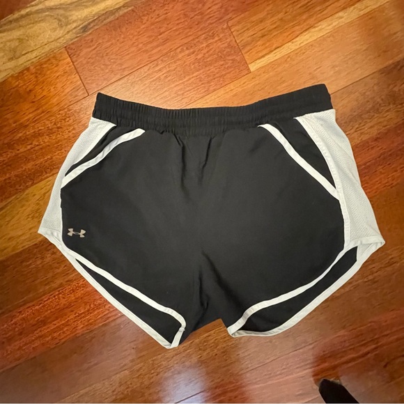 Under Armour Women's Black Shorts with White Trim - Picture 1 of 3